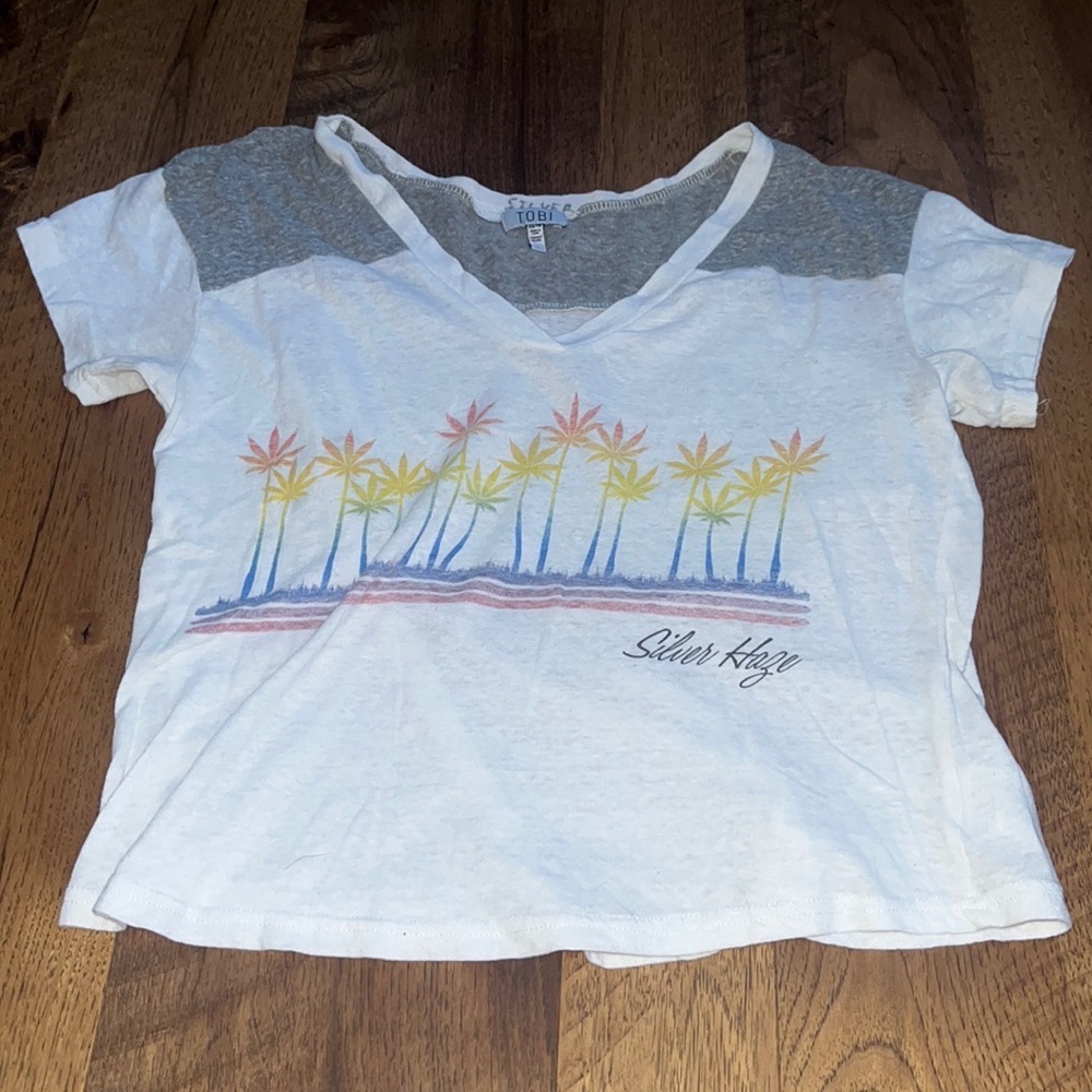 Tobi Woman’s Silver Haze Tee Size XS